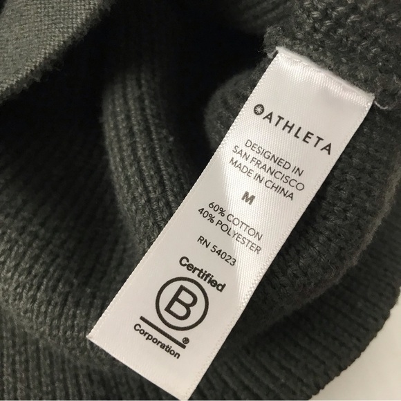 Athleta Aurora Dolman Zip Sweater Green Plus Size M - Picture 7 of 8